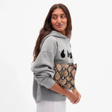 Le Boxy Hoodie, Grey Melange Flocked Blasé