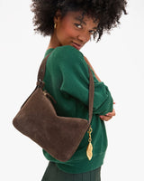 Fleurine Bag, Chocolate Suede