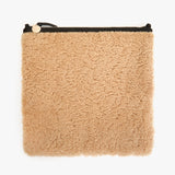 Foldover Clutch with Tabs, Cafe Au Lait, Shearling