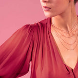 Mini Gigi Three Diamond Necklace, Poppy