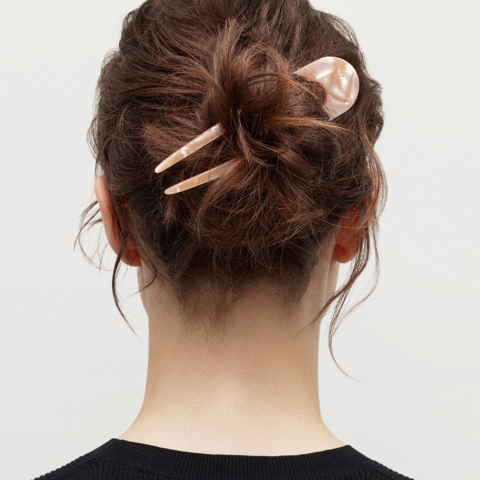 French Hair Pin, Blue Horn