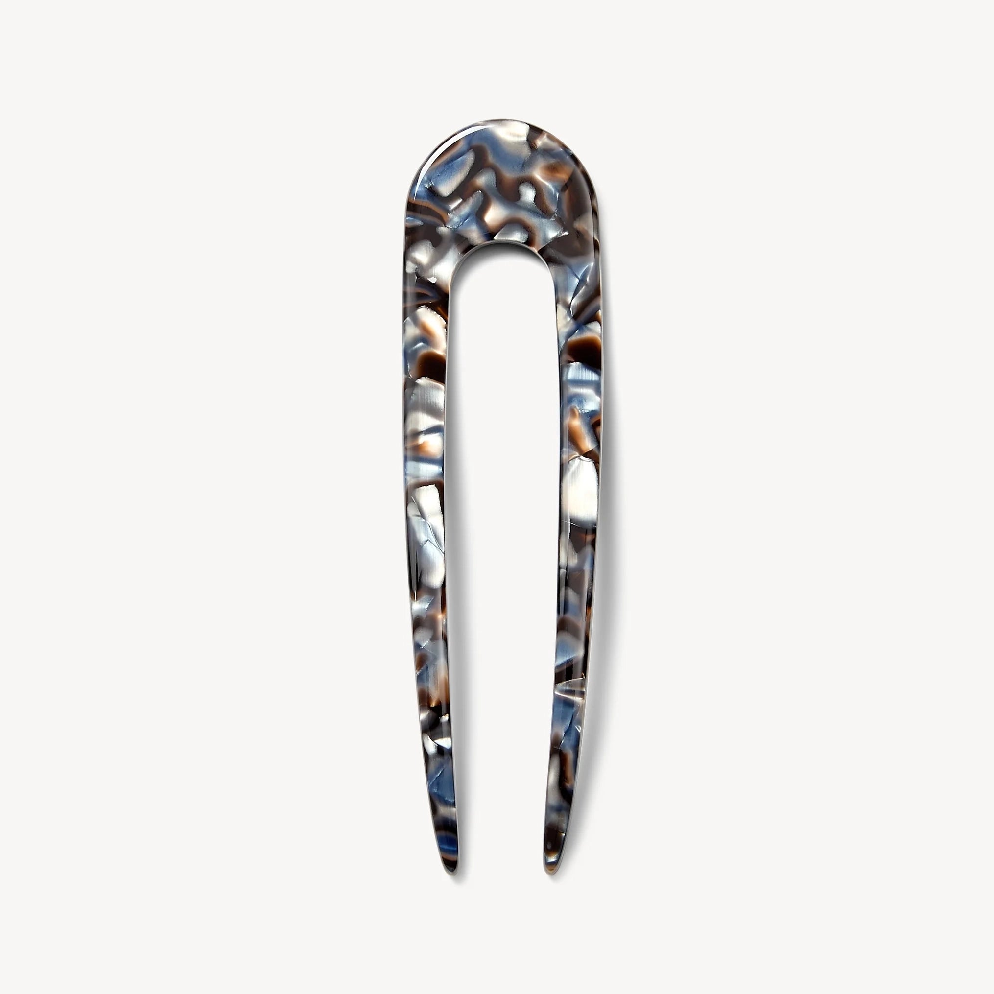 French Hair Pin, Blue Horn