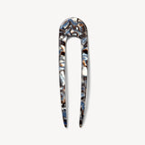French Hair Pin, Blue Horn