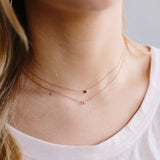 Zoe Chicco | Small Curved Graduated 3-Diamond Bezel Necklace