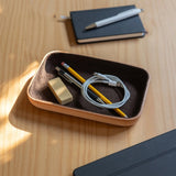 Kawabon Leather/Merino Wool Small Tray, Cocoa