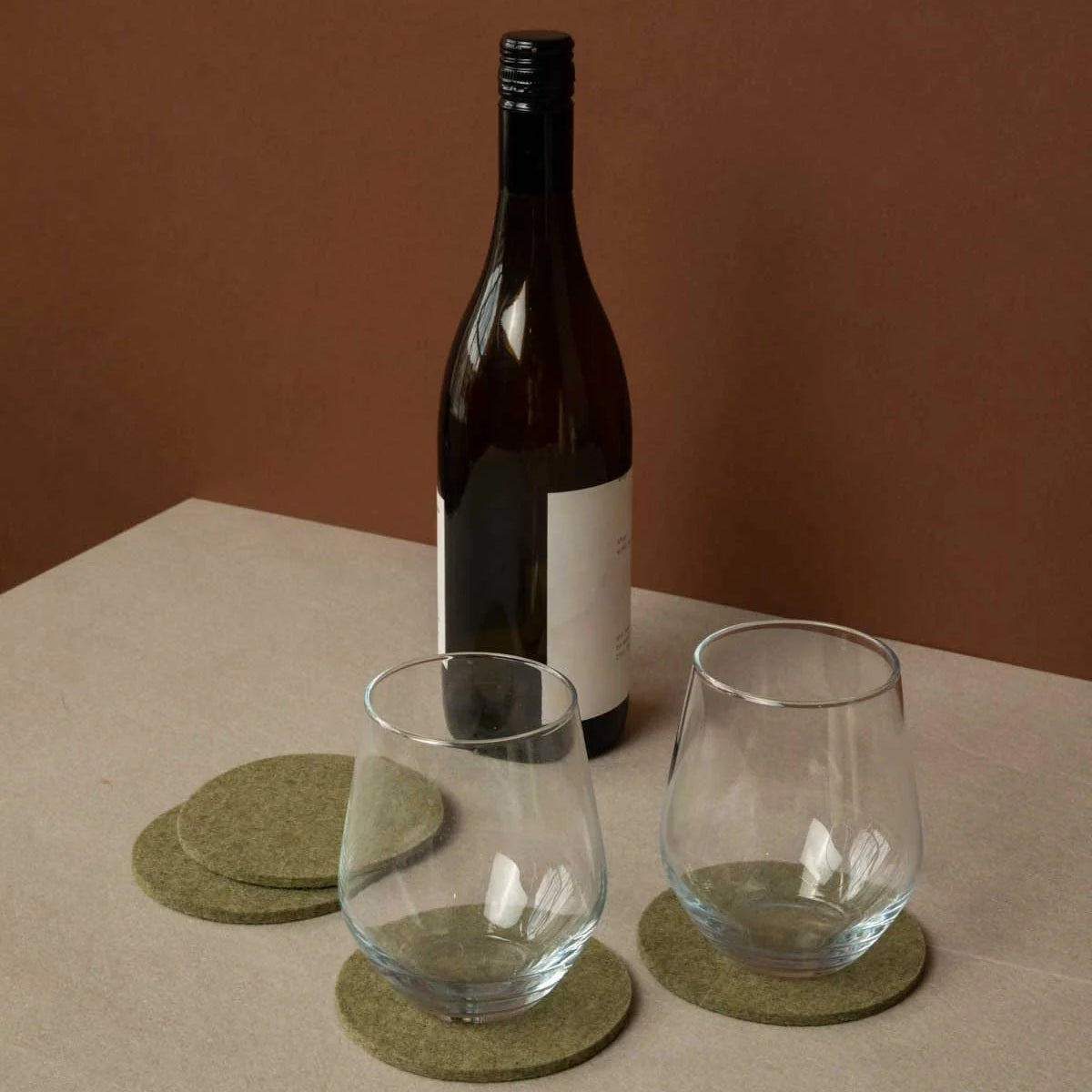 Round Coasters 4 Pack, Sage