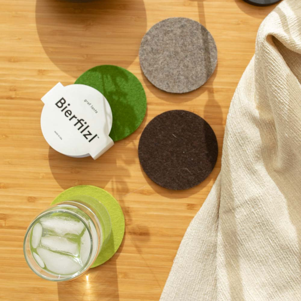 Round Coasters 4 Pack, Forest Multi