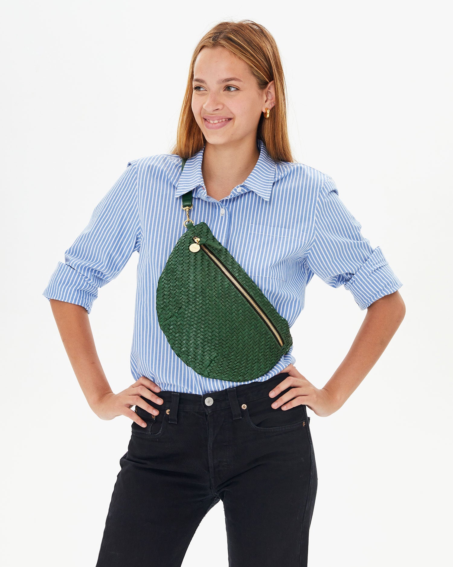 Grande Fanny, Woven Zig Zag, Evergreen