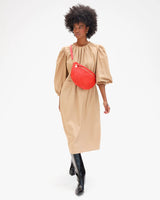 Grande Fanny, Medium Woven Diagonal, Bright Poppy