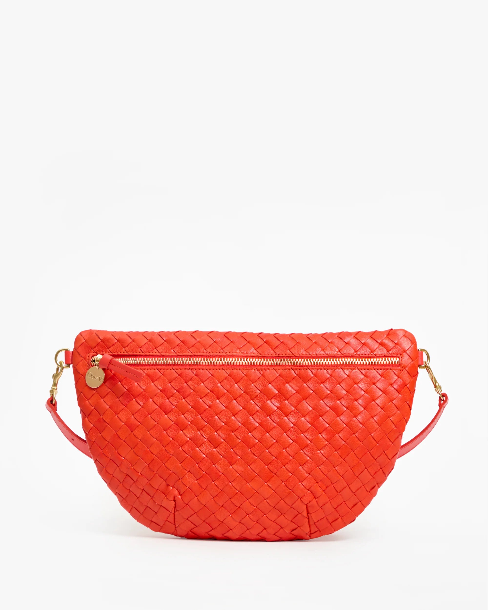 Grande Fanny, Medium Woven Diagonal, Bright Poppy