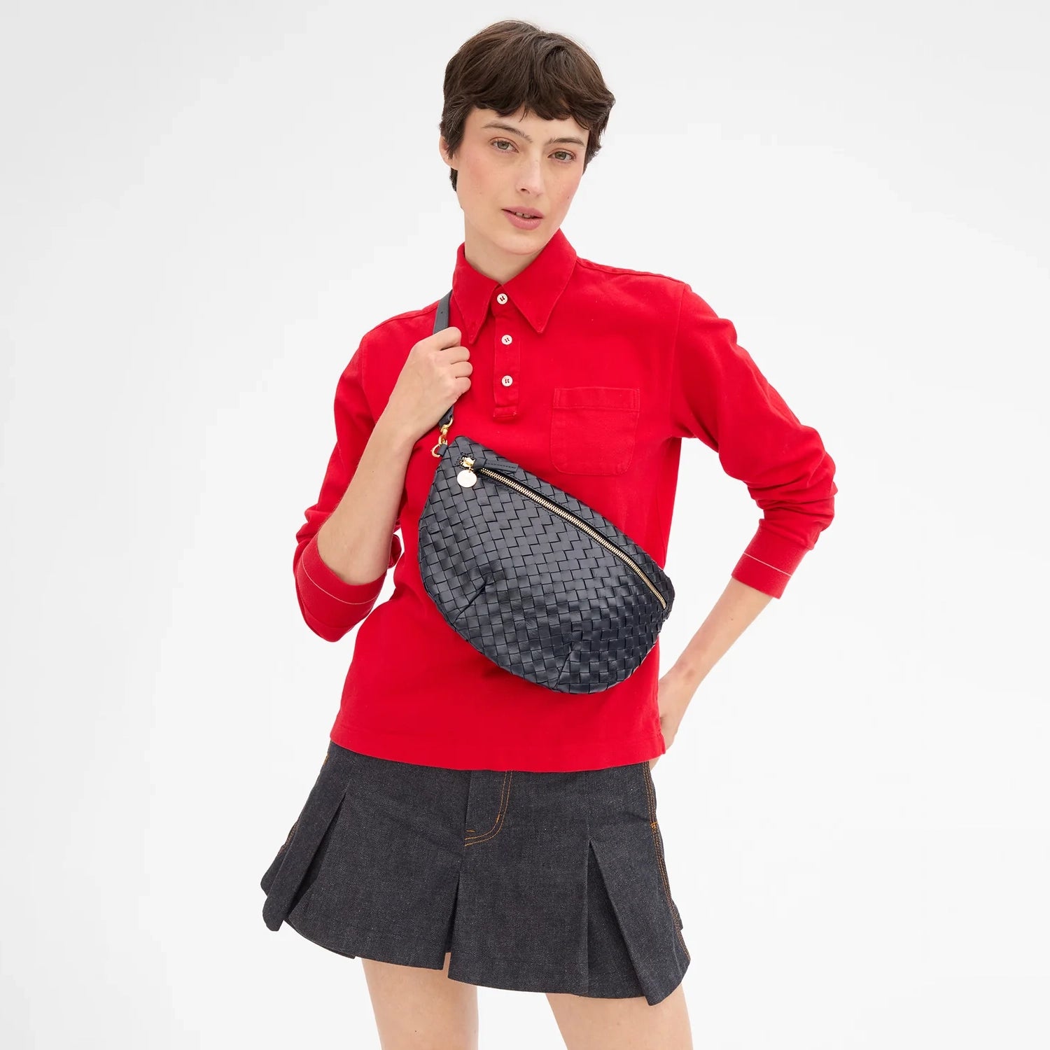 Grande Fanny, Twilight Navy Medium Woven Diagonal