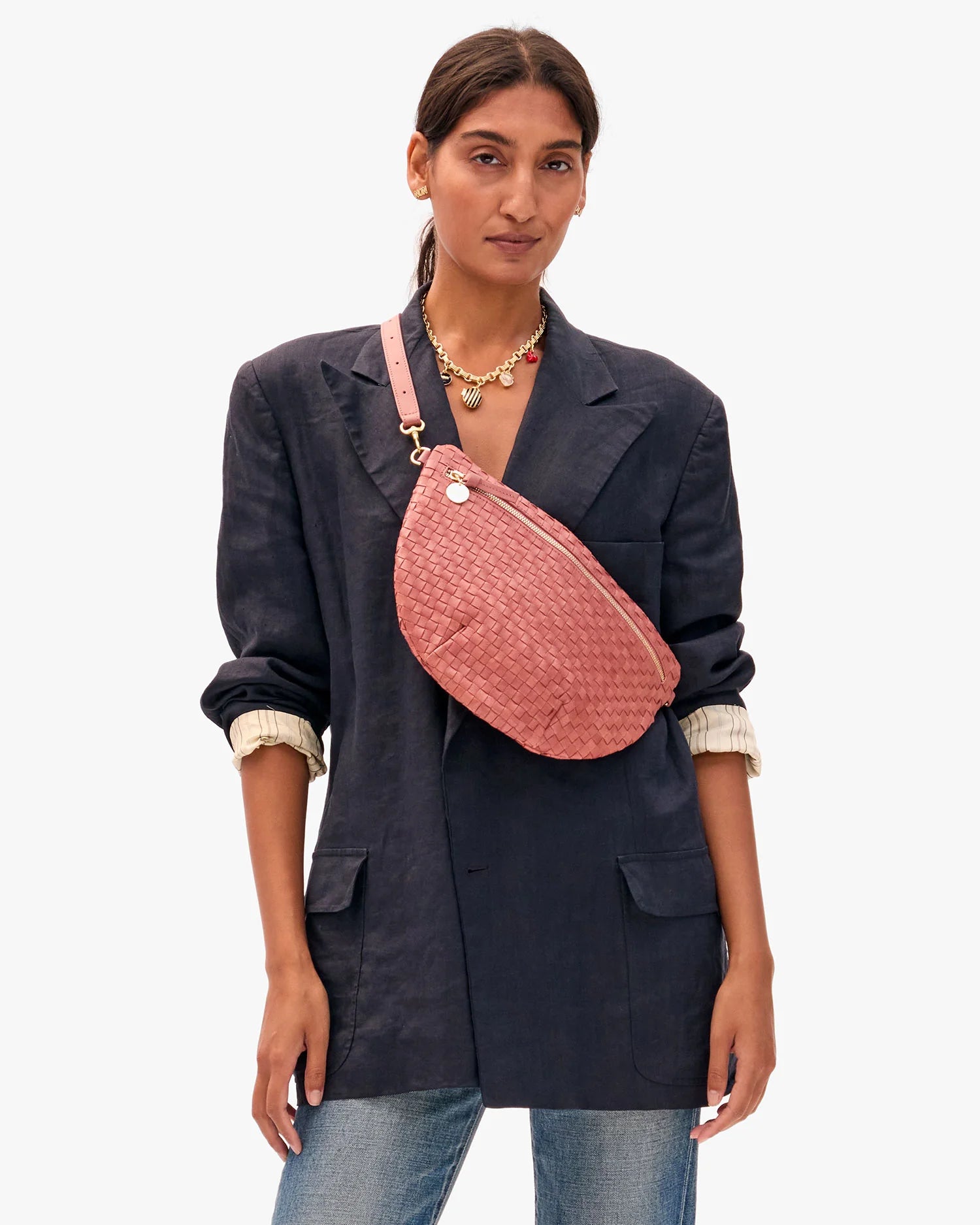 Grande Fanny, Rose Clay Woven Checker