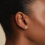 Diamond Cluster Stud Earrings