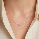 Mixed Diamond Luminous Cluster Bar Necklace