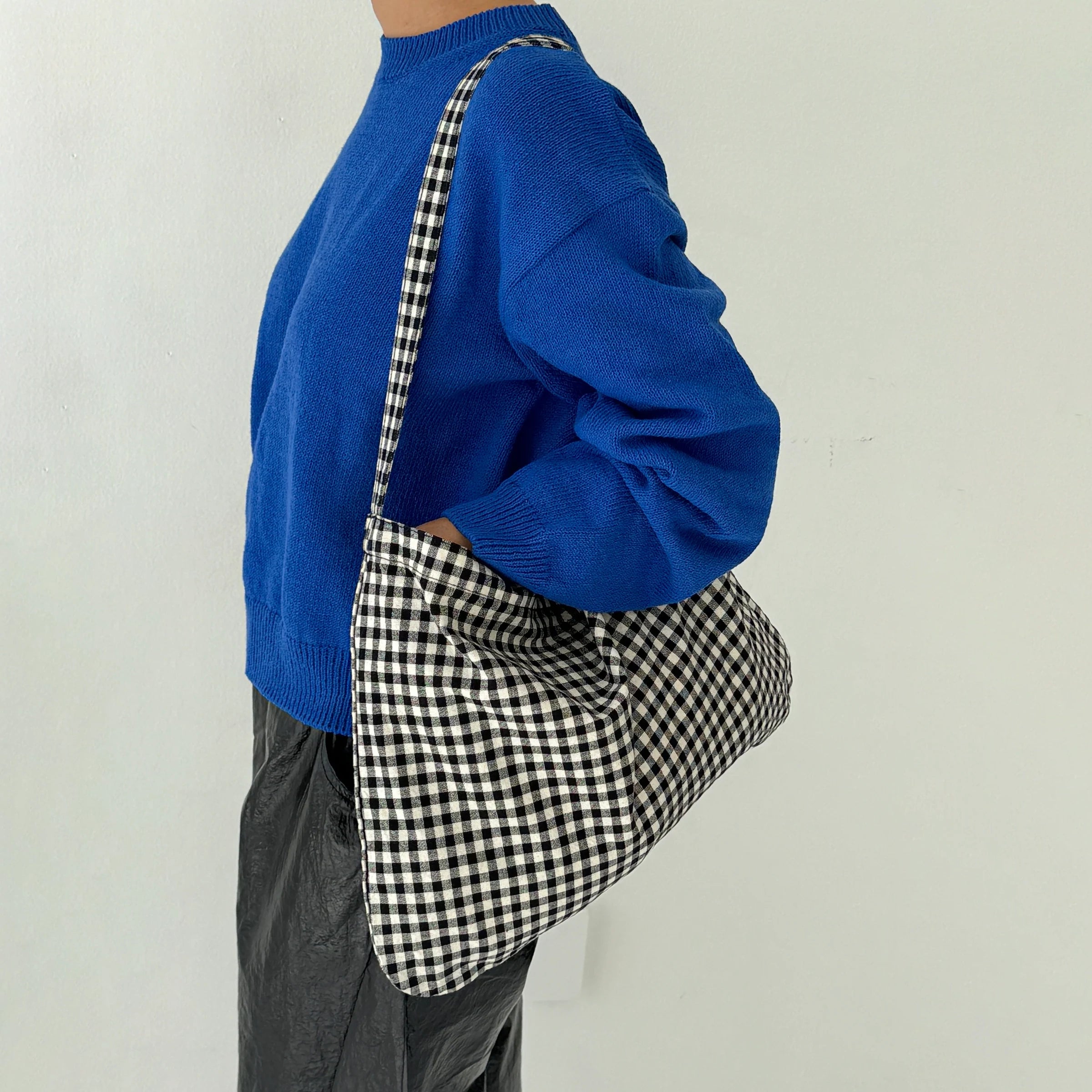 Happy Carry Bag, Black Gingham