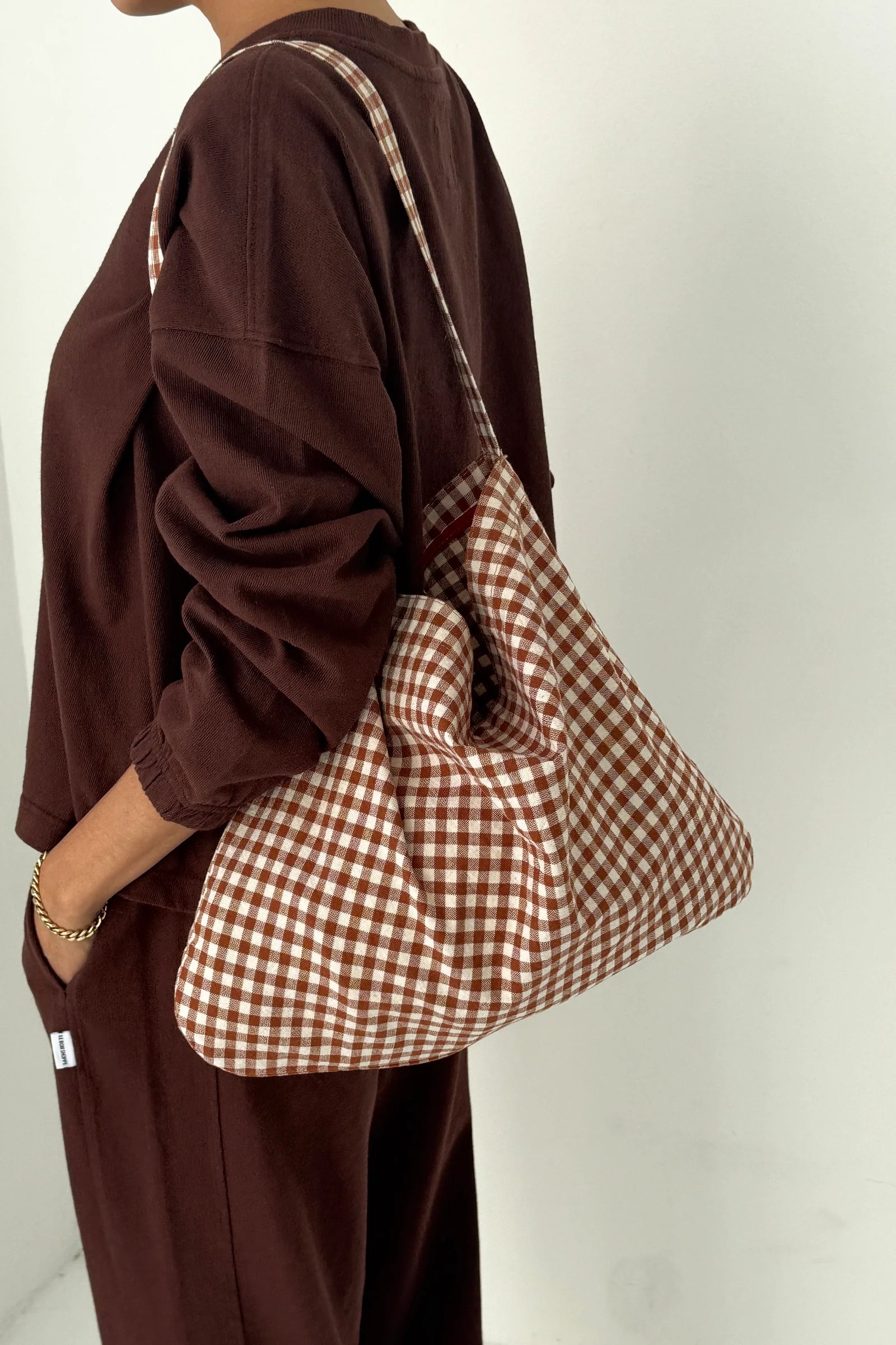 Happy Carry Bag, Cinnamon Gingham