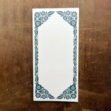 Teal Flower Border Market Pad