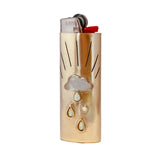 Handmade Brass and Gemstone Lighter Case, Cloud
