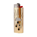 Handmade Brass and Gemstone Lighter Case, Cloud