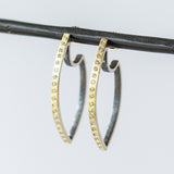 Celine Marquise White Diamond Hoop Earrings, Medium