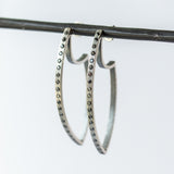 Celine Marquise Black Diamond Hoop Earrings, Large