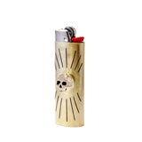 Therese Kuempel | Handmade Brass and Gemstone Lighter Case, Skull
