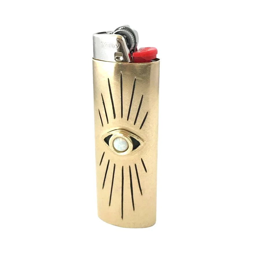 Therese Kuempel | Handmade Brass and Gemstone Lighter Case, Eye