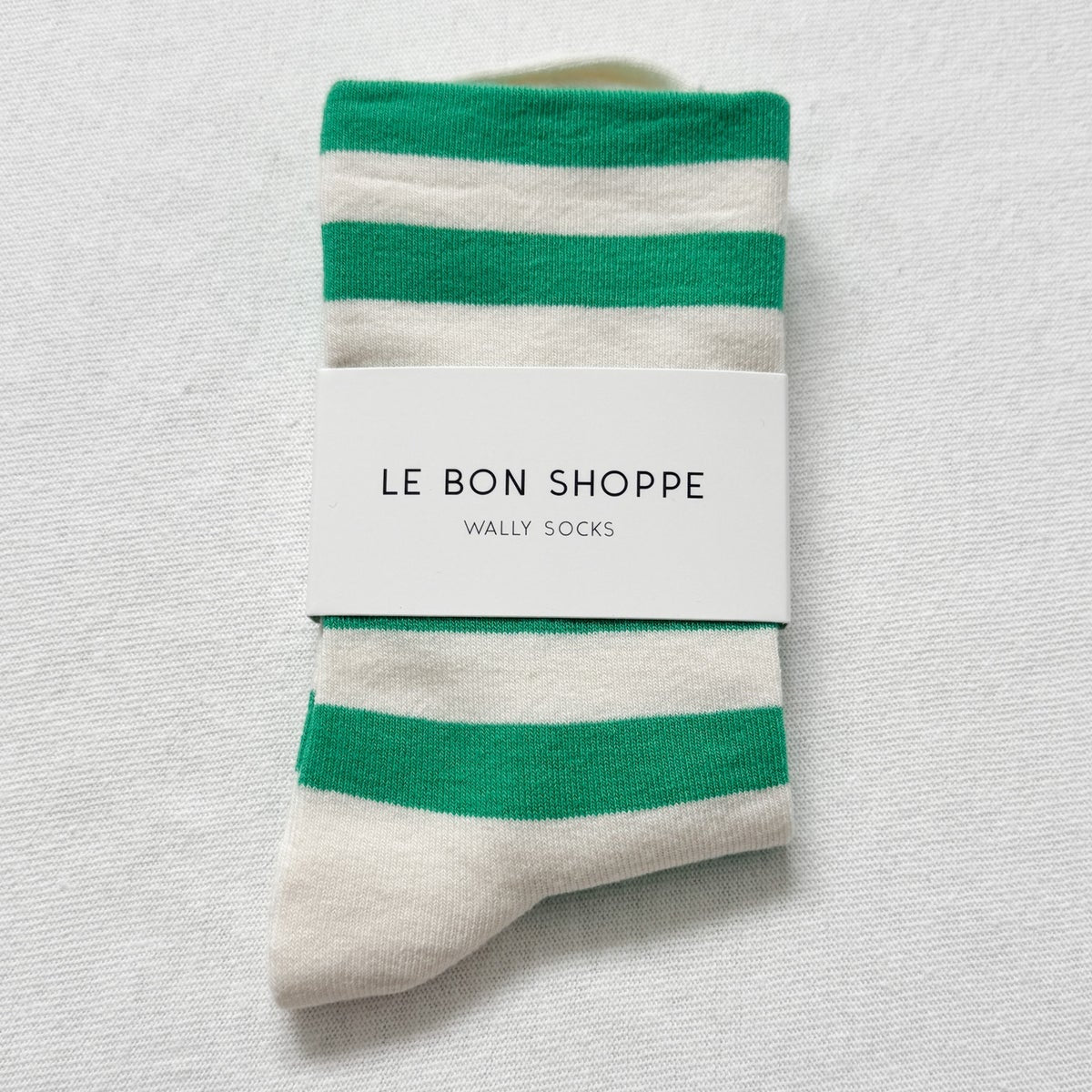 Wide Wally Socks, Green Stripe
