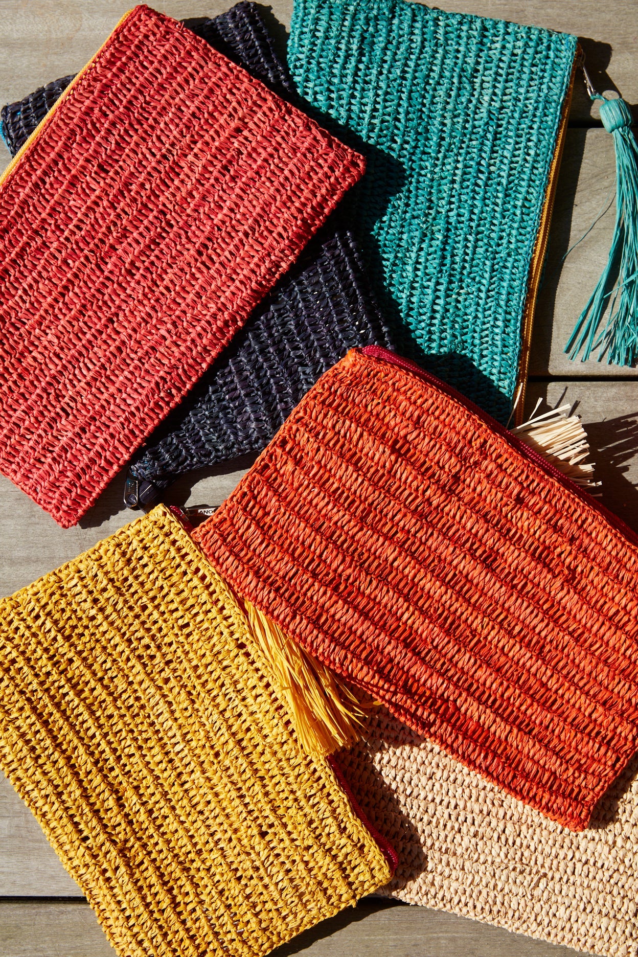 Justine Crocheted Zip Pouch, Mango