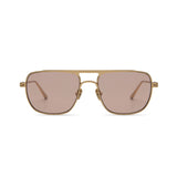 Jane Sunglasses, Gold Metal with Amber Lens