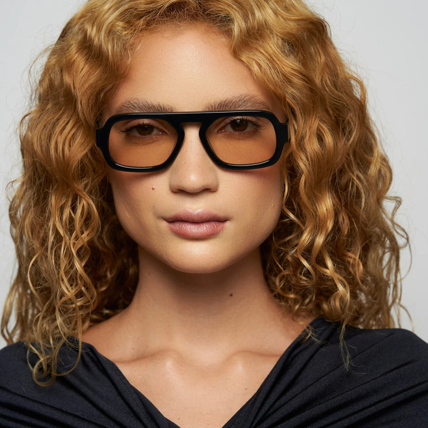 Jane Mini Sunglasses, Gloss Black