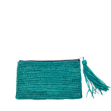 Justine Crocheted Zip Pouch, Aqua