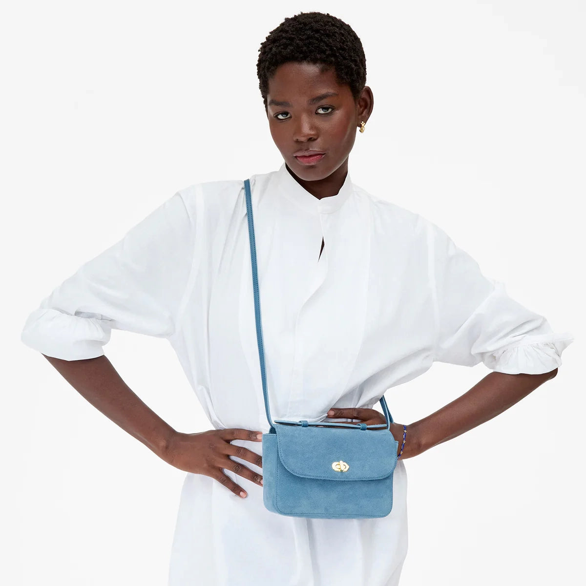 Kathryn Bag, Desert Blue Suede