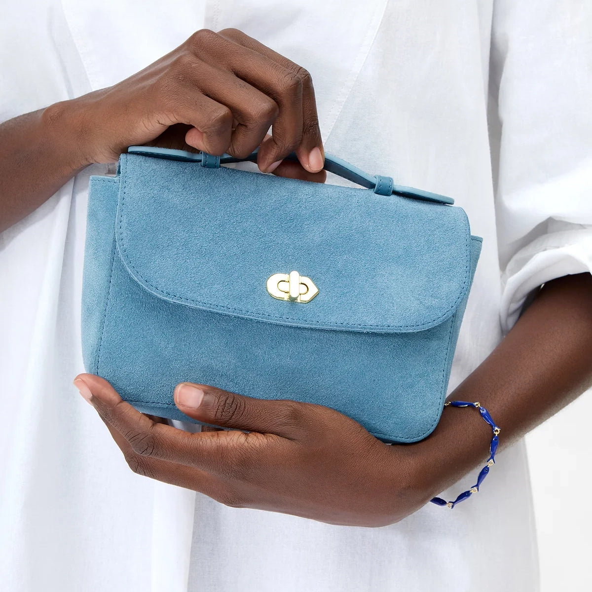 Kathryn Bag, Desert Blue Suede