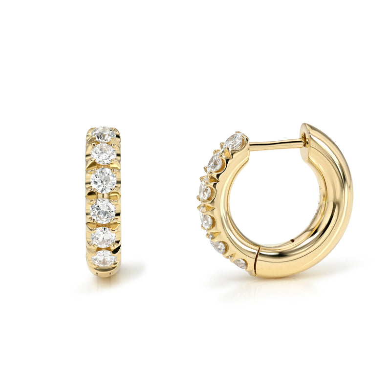 Leda Diamond Huggie Hoop Earrings