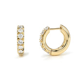 Leda Diamond Huggie Hoop Earrings