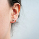 Small Tourmalated Quartz Octagon Stud Earrings