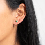 Small Emerald Octagon Stud Earrings