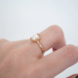 White Pearl Stingray Claw Ring