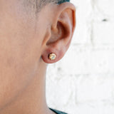 Small Opal Octagon Stud Earrings