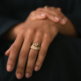 LX Baguette Soft White Diamond V Shape Scatter Contour Ring
