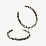 Large Hoop Earrings, Perle Noir