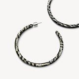 Large Hoop Earrings, Perle Noir