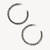 Large Hoop Earrings, Perle Noir