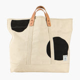 Large East West Tote, Black Polka