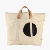 Large East West Tote, Black Polka