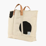 Large East West Tote, Black Polka