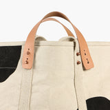 Large East West Tote, Black Polka