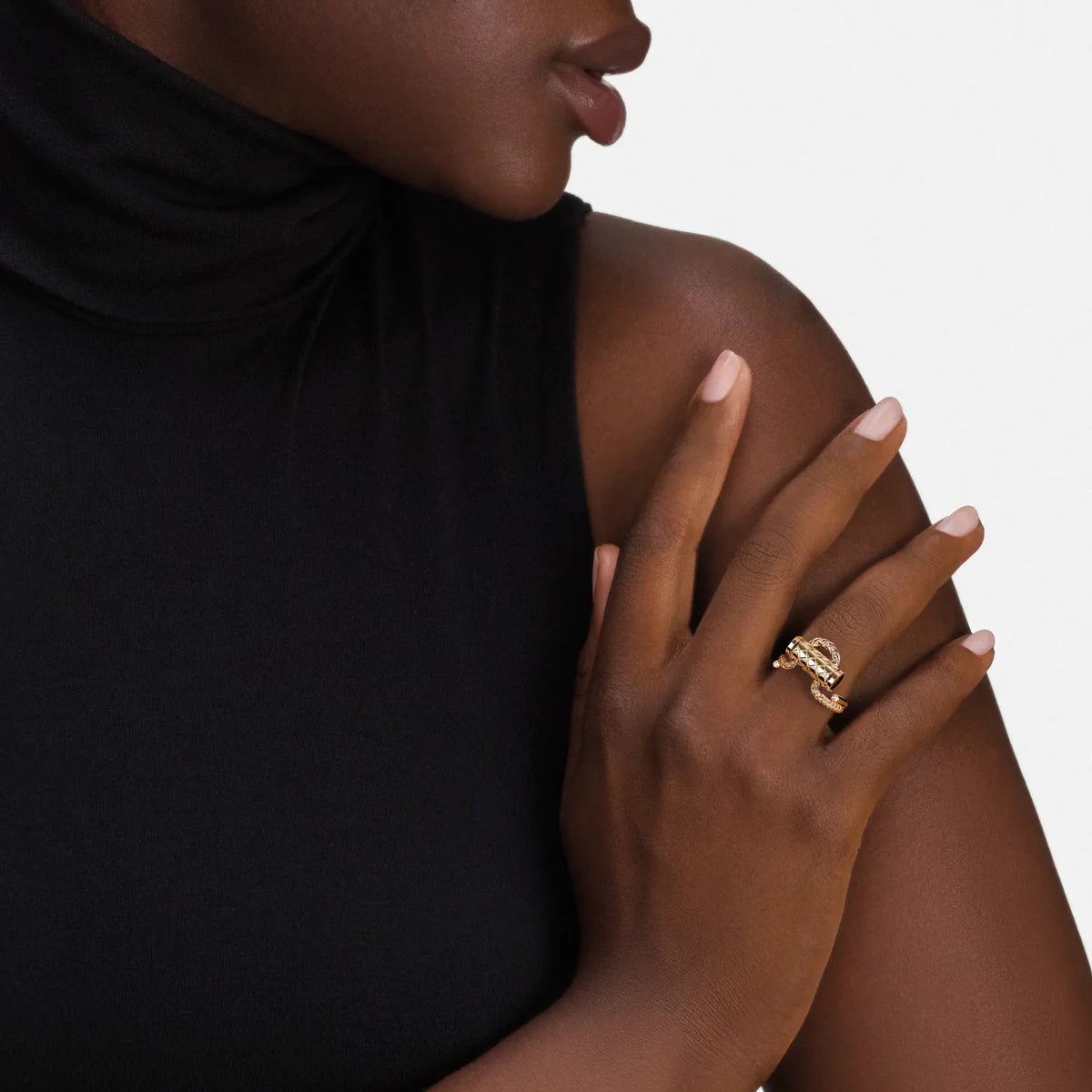 Gold and Diamond Latch Ring