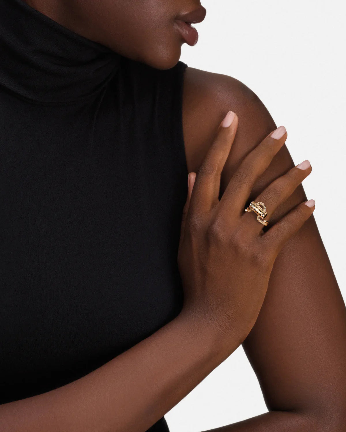 Gold and Diamond Latch Ring